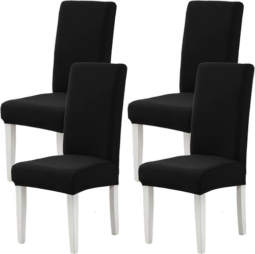 Black chair covers dining room - covers,